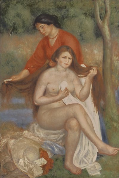 Badende und Magd, ca. 1900 von Pierre Auguste Renoir